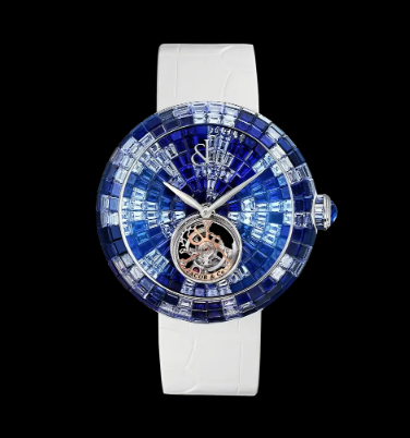 Jacob & Co brilliant flying tourbillon BLUE SHADES (WHITE GOLD) BT543.30.CB.CB.B Replica watch